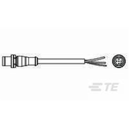 купить 1-2273034-1 TE Connectivity M12 Cable Assembly Single-Ended Male Straight / 1500 mm PVC Cable, 5 wire / Unshielded
