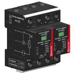 купить 8595090000000 Saltek combination of lightning current and surge arrester for single-phase system TN-S, installation at the entry into building / 50 kA (10/350 µs), 120 kA (8/20 µs), remote fault signalling / T1,T2 (CSN EN 61643-11 ed.2)