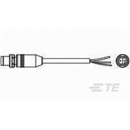 купить 1-2273046-2 TE Connectivity M12 Cable Assembly Single-Ended Male Straight / 3000 mm PVC Cable, 5 wire / Shielded