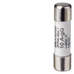купить 3NW6001-1 Siemens CYLINDRICAL FUSE GG ACC. TO FRENCH STANDARD (NFC) / WITHOUT INDICATOR SIZE 10X38MM, 500V 6A