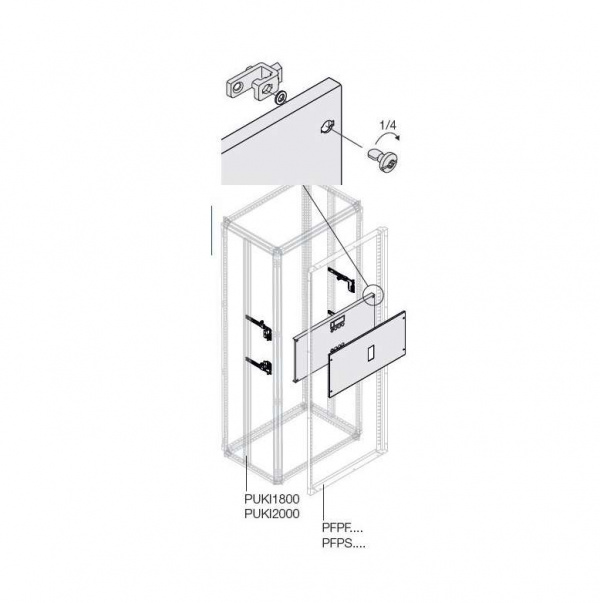 купить Комплект верт. T6 3/4P FIX поворот. рук. W=600мм ABB 1STQ008022A0000