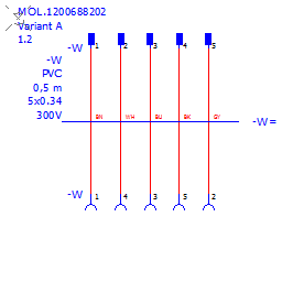 купить 1200688202 Molex M12 Male-Female Double-ended Cordset / Cordset, double-ended, Micro-Change M12 5 poles Female Straight to Male straight 5 poles, PVC cable,0.5m length