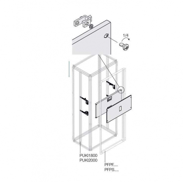 купить Комплект верт. XT4 3-4P FIX поворот. рук. W=600мм ABB 1STQ007965A0000