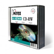 купить Носители информации Mirex CD-RW 4-12x slim case 5 pack (UL121002A8F)