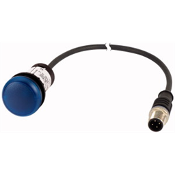 купить 185119 Eaton Indicator light, classic, flat, blue, 24 V AC/DC, cable (black) with m12a plug, 4 pole, 0.2 m