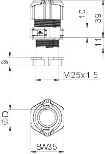 купить Ввод кабельный разборный V-TEC TB25 14-18 OBO 2024922