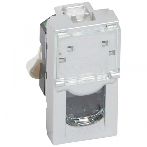 купить Механизм розетки комп. СП Mosaic 1мод. RJ45 UTP CAT.5E алюм. Leg 079451