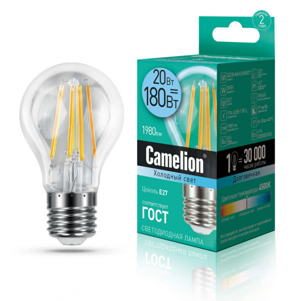 купить Лампа светодиодная LED20-A60-FL/845/E27 12Вт 220В Camelion 13719