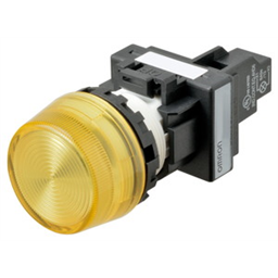 купить M22N-BP-TYA-YB Omron Indicator (Cylindrical 22-dia.), Cylindrical type (22/25 mm dia.), Plastic projected, Lighted, LED, Yellow, 12 VAC/VDC, Screw terminal (M3.5), IP66