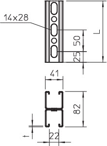 купить Рейка профильная 3000х82х41 MS 41 D L3M 2V2A (дл.3м) OBO 1122682