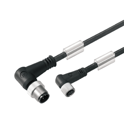 купить 1906330150 Weidmueller Sensor-actuator Cable (assembled) / Sensor-actuator Cable (assembled), Connecting line, M12 / M8, No. of poles: 3, Cable length: 1.5 m, pin, 90° - socket 90°