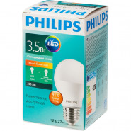 купить Лампа светодиодная Philips 3.5W E27 3000k тепл.бел. станд.колба