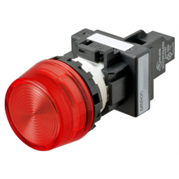 купить M22N-BP-TRA-RA Omron Indicator (Cylindrical 22-dia.), Cylindrical type (22/25 mm dia.), Plastic projected, Lighted, LED, Red, 6 VAC/VDC, Screw terminal (M3.5), IP66
