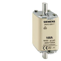 купить 3NA3836 Siemens LV HRC FUSE LINK GL/GG WITH NON-INSULATED GRIP LUGS / WITH FRONT INDICATOR SIZE 00, 160A, AC 500V/DC 250V