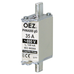 купить OEZ:40507 OEZ Плавкая вставка / Un AC 690 V / DC 250 V, размер 000, gG - характеристика для общего применения, без Cd/Pb