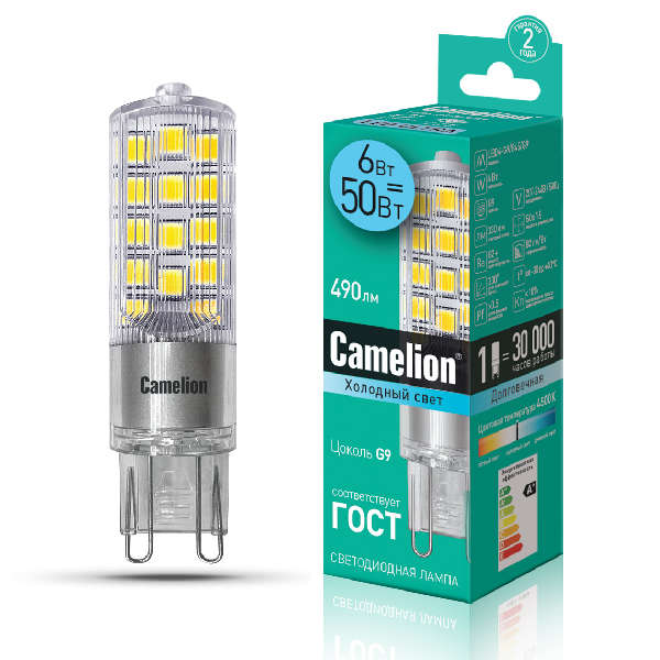 купить Лампа светодиодная LED6-G9-NF/845/G9 6Вт 220В Camelion 13707