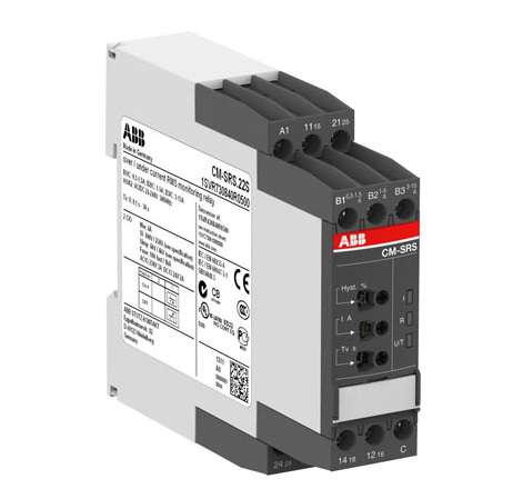 купить Реле контроля тока 1ф CM-SRS.12 (диапазоны измерения 0.3-1.5А 1-5А 3-15А) 220-240В AC 1ПК винт. клеммы ABB 1SVR730841R1300