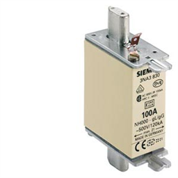 купить 3NA3830 Siemens LV HRC FUSE LINK GL/GG WITH NON-INSULATED GRIP LUGS / WITH FRONT INDICATOR SIZE 000, 100A, AC 500V/DC 250V