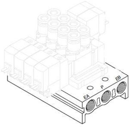 купить SS5Y5-20-08-00F-Q SMC SS5Y5, 5000 Series, Bar Stock Manifold, Individual Wiring