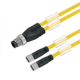 купить 1093250300 Weidmueller Sensor-actuator adaptor cable (assembled) / Sensor-actuator adaptor cable (assembled), Connecting line, M12 / M8, 3, 3 m, Twin cabling, pin, straight, 2x socket, straight, Yellow