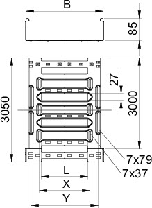 купить Лоток листовой перфорированный 600х85 L3050 сталь 1мм MKSM 860 FT OBO 6059109