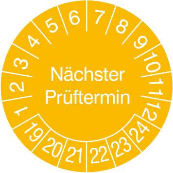 купить Pruefplakette Naechster Prueftermin 2019-2024 Gelb Fo