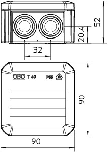 купить Коробка распределительная 7х25 90х90х52мм IP55 T 40 RW белоснеж. OBO 2007517