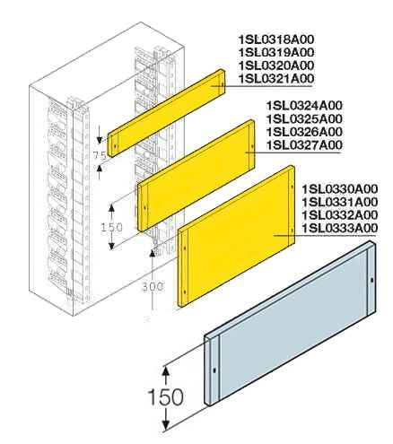 купить Панель глухая H=150мм для шкафа GEMINI (Размер2-3)