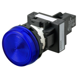 купить M22N-BN-TAA-AB Omron Indicator (Cylindrical 22-dia.), Cylindrical type (22/25 mm dia.), Plastic flat, Lighted, LED, Blue, 12 VAC/VDC, Screw terminal (M3.5), IP66