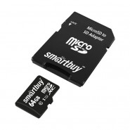 купить Карта памяти SmartBuy microSDXC 64GB Class 10 UHS-I +ад.(SB64GBSDCL10-01)