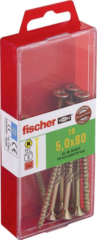 купить Fischer  653972 Senkkopfschrauben 5 mm 80 mm Kreuz