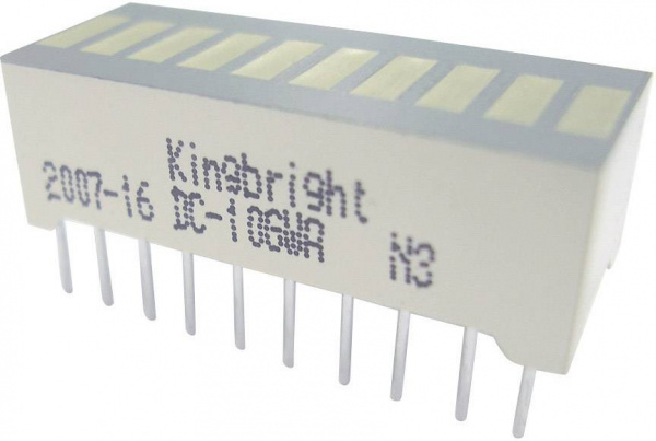купить Kingbright DC-10GWA LED-Bargraph 10fach Gruen  (B x