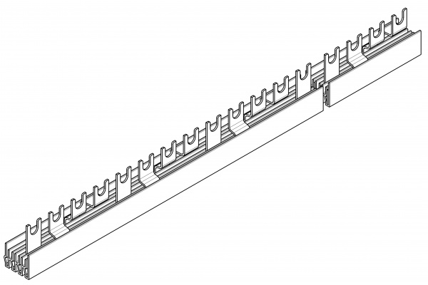 купить BS990125A Schrack Technik Gabelverschienung, 18mm, 4-pol. 10mm², 1m, nicht ausbrechbar