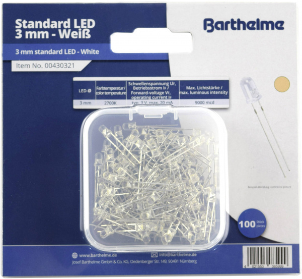 купить Barthelme  LED-Sortiment  Warm-Weiss Rund 3 mm 2700