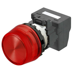 купить M22N-BP-TRA-RA-P Omron Indicator (Cylindrical 22-dia.), Cylindrical type (22/25 mm dia.), Plastic projected, Lighted, LED, Red, 6 VAC/VDC, Push-In Plus Terminal Block, IP66