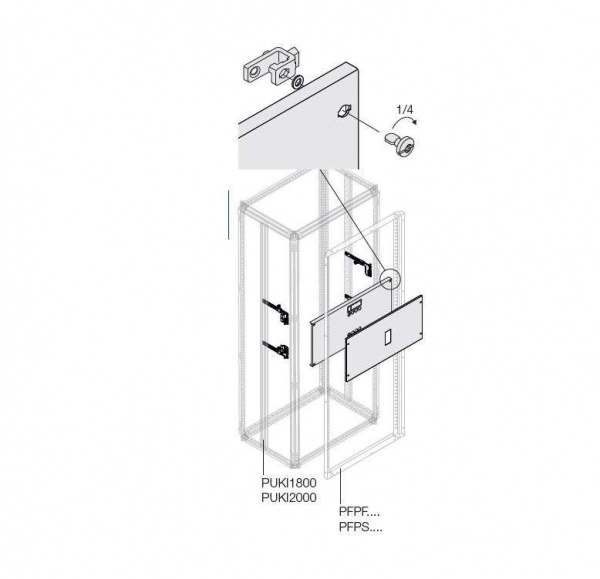 купить Комплект верт. T7 3/4P FIX мотор. блок W=600мм ABB 1STQ008034A0000