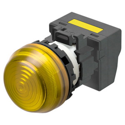 купить M22N-BG-TYA-YD-P Omron Indicator (Cylindrical 22-dia.), Cylindrical type (22/25 mm dia.), Plastic semi-spherical, Lighted, LED, Yellow, 100 VAC, Push-In Plus Terminal Block, IP66