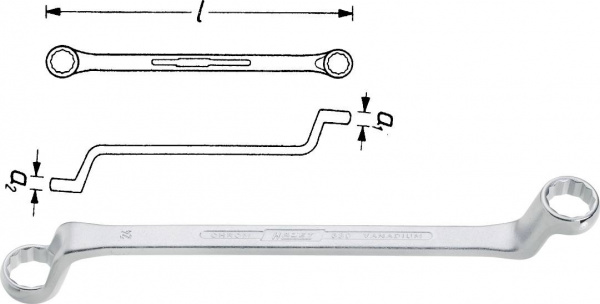 купить Hazet  630-17X19 Doppel-Ringschluessel  17 - 19 mm