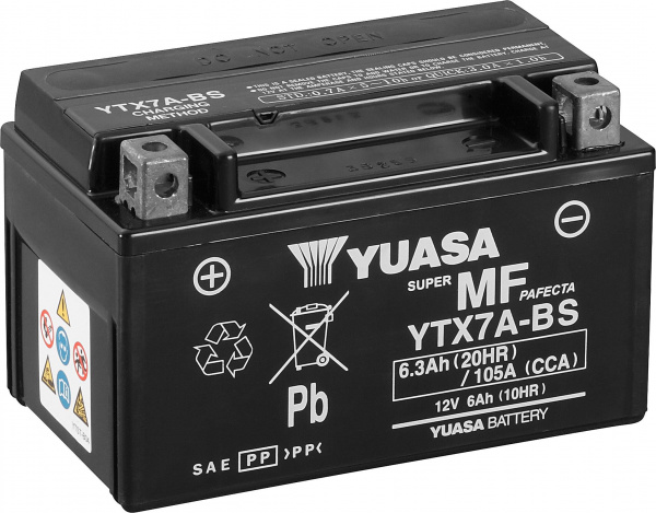 купить Yuasa YTX7A-BS Motorradbatterie 12 V 6 Ah  Passend
