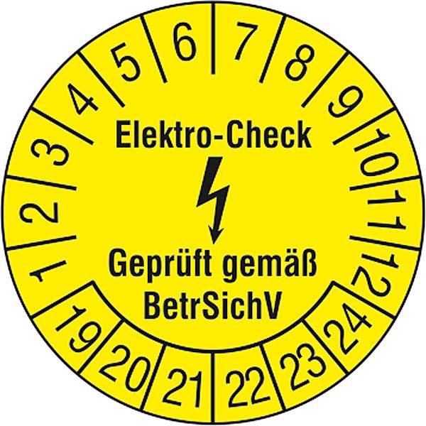 купить Pruefplakette Elektro-Check - Geprueft gemaess BetrSic