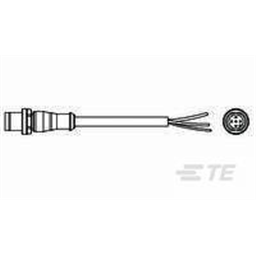 купить 1-2273034-2 TE Connectivity M12 Cable Assembly Single-Ended Male Straight / 3000 mm PVC Cable, 5 wire / Unshielded