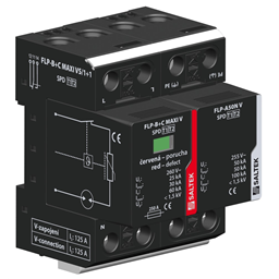 купить 8595090000000 Saltek combination of lightning current and surge arrester for single-phase system TT, installation at the entry into building / 50 kA (10/350 µs), 100 kA (8/20 µs), remote fault signalling / T1,T2 (CSN EN 61643-11 ed.2)