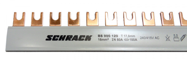 купить BS990129 Schrack Technik Gabel-Einzelverschienung U-4-L1+L3 16mm², 1m