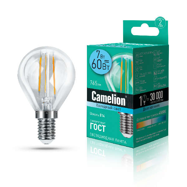 купить Лампа светодиодная LED7-G45-FL/845/E14 7Вт 220В Camelion 13458