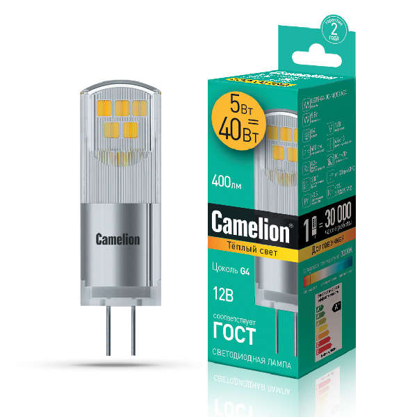 купить Лампа светодиодная LED5-G4-JC-NF/830/G4 5Вт 12В AC/DC Camelion 13749