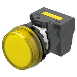 купить M22N-BC-TYA-YD-P Omron Indicator (Cylindrical 22-dia.), Cylindrical type (22/25 mm dia.), Resin flat sculpture type, Lighted, LED, Yellow, 100 VAC, Push-In Plus Terminal Block, IP66
