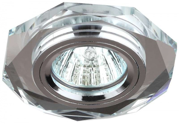 купить Светильник DK5 СH/SL 1х50Вт GU5.3 IP20 декор стекло "многогранник" MR16 12В/220В d100мм зеркальн./хром ЭРА C0045759
