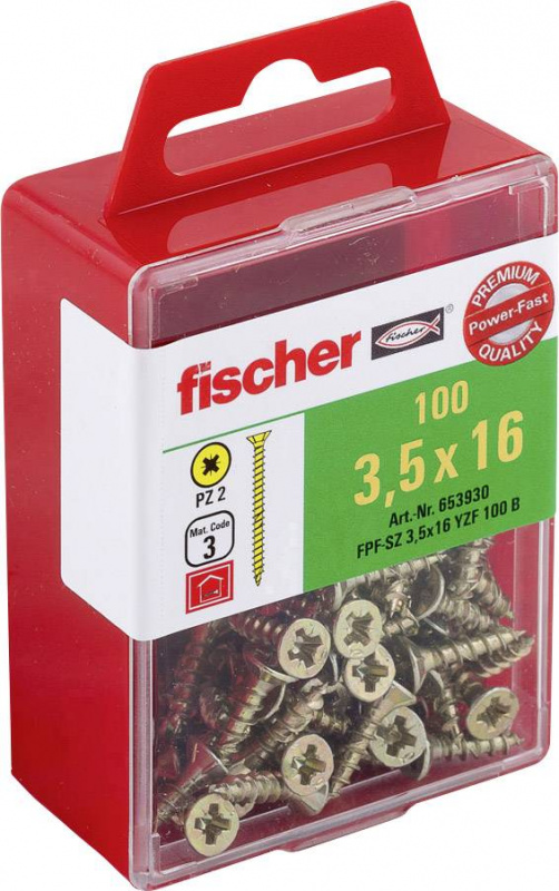 купить Fischer  653930 Senkkopfschrauben 3.5 mm 16 mm Kre