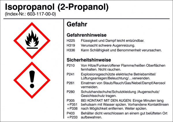 купить Gefahrstoffetikett G011 Isopropanol (2-Propanol)
