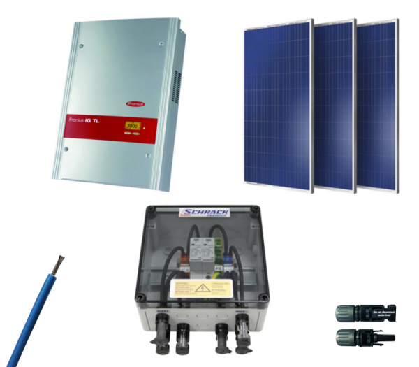 купить PVS41615 Schrack Technik PV-Aktionsset 4kW: 14Module,1 WR,ÜA,100m Kabel,MoSys Eternit